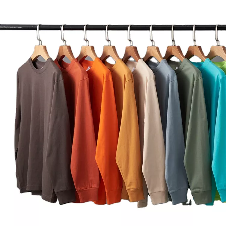 SiATEX Sourcing - Cotton Long Sleeve Unisex Basic Crew Neck Custom Blank Plain Men T-shirt Cotton Long Sleeve Unisex Basic Crew Neck Custom Blank Plain Men T-shirt